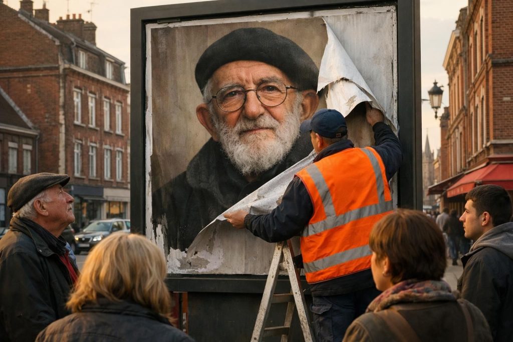 à roubaix, le retrait d’une affiche publicitaire représentant l’abbé pierre suscite un débat sur la mémoire et l’usage de son image. découvrez les enjeux et réactions autour de cet événement.