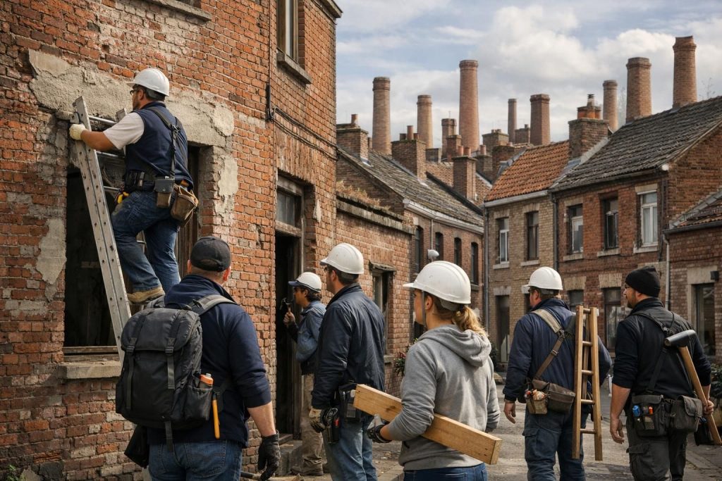 à roubaix, une brigade spécialisée revitalise les logements vacants en parcourant les rues de la ville aux mille cheminées, redonnant vie et dynamisme au patrimoine local.