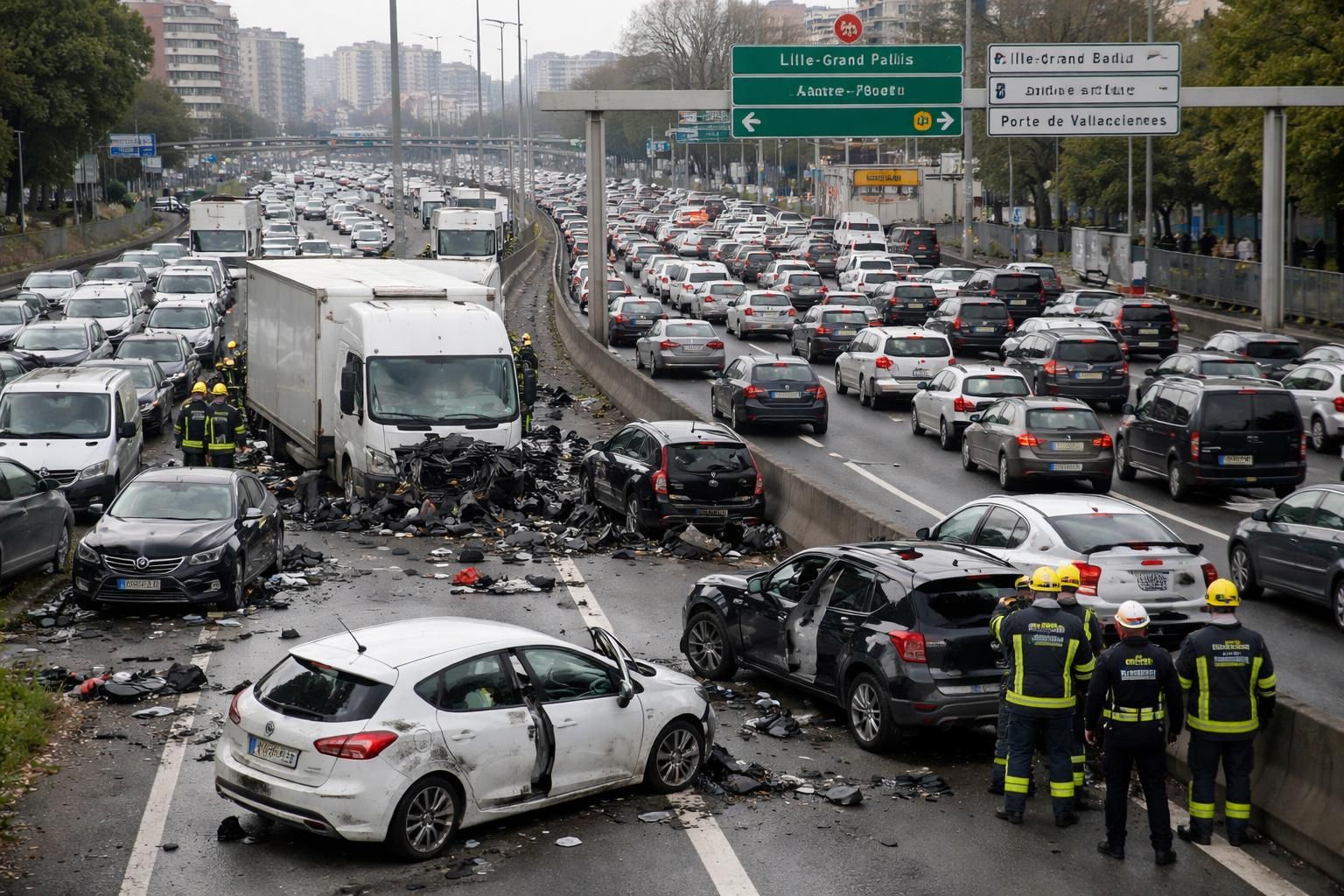un accident majeur sur l’a25 à lille provoque de lourds embouteillages, paralysant les axes principaux autour de la ville. prudence recommandée pour les usagers.