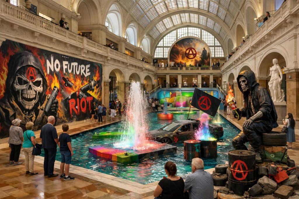 découvrez une exposition inédite à besançon, fruit de la collaboration entre la piscine de roubaix et le musée des beaux-arts de besançon, alliant art et anarchie pour une expérience unique.