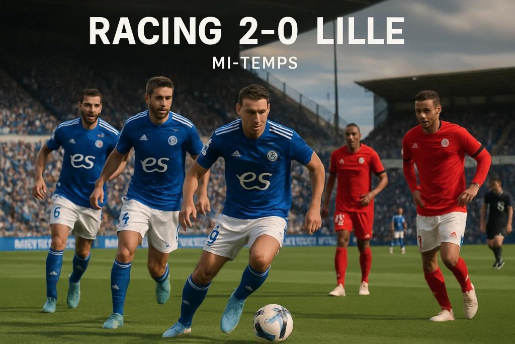 ligue 1 : le racing domine lille 2-0 à la mi-temps grâce à une première période parfaitement maîtrisée.