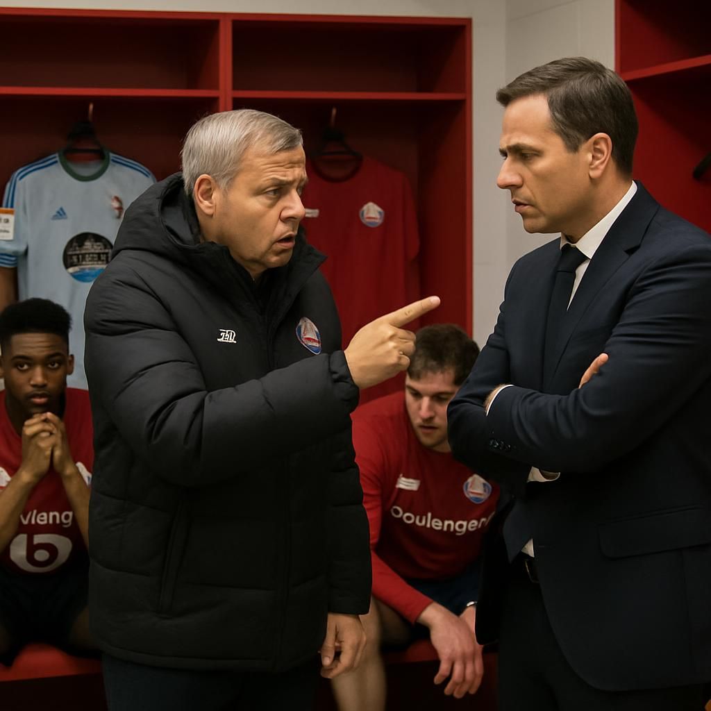 après la défaite de lille face au celta vigo, l'entraîneur genesio exprime son désir de départ, mais le président létang refuse son départ, maintenant ainsi la tension au sein du club.