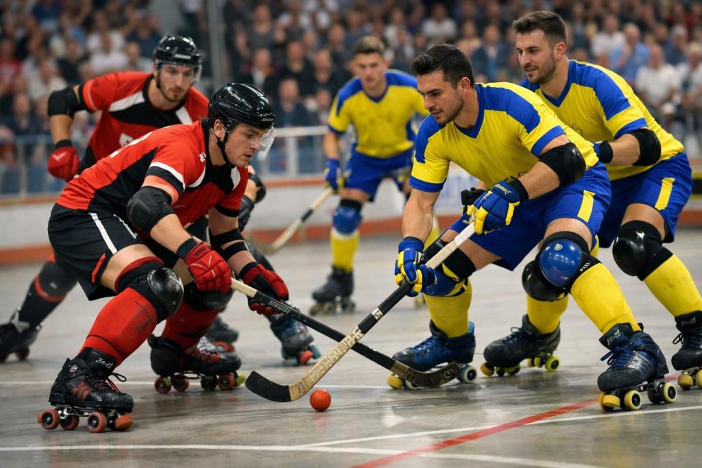 le rink hockey n1 oppose roubaix à dinan-quévert dans un affrontement crucial où roubaix doit relever un défi quasiment insurmontable pour espérer la victoire.