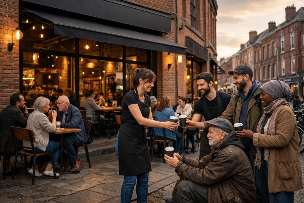 découvrez comment un restaurant à roubaix charme la ville avec son concept innovant de « café suspendu », offrant solidarité et convivialité autour d'une pause café unique.