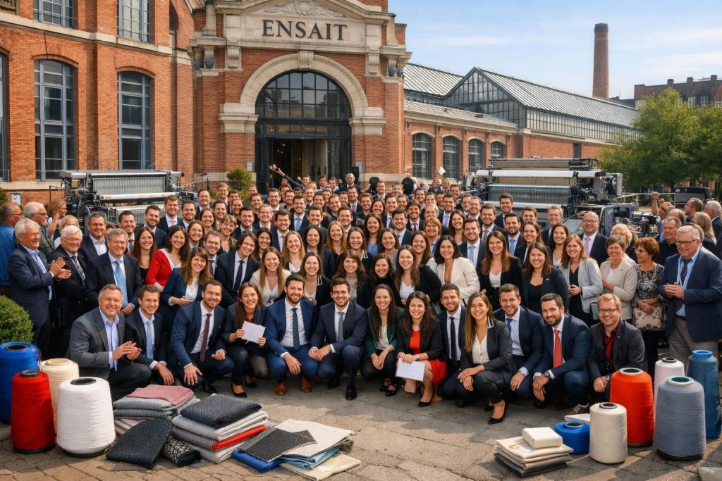 à roubaix, 118 diplômés de l'ensait fêtent leur succès en ingénierie textile, marquant une étape clé dans leur parcours professionnel.