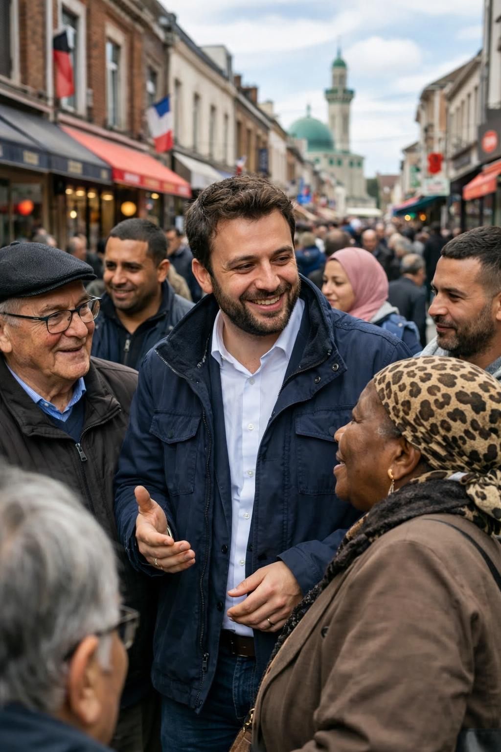 à roubaix, david guiraud cherche à consolider sa position politique en renforçant son influence locale et en s'engageant auprès des habitants.