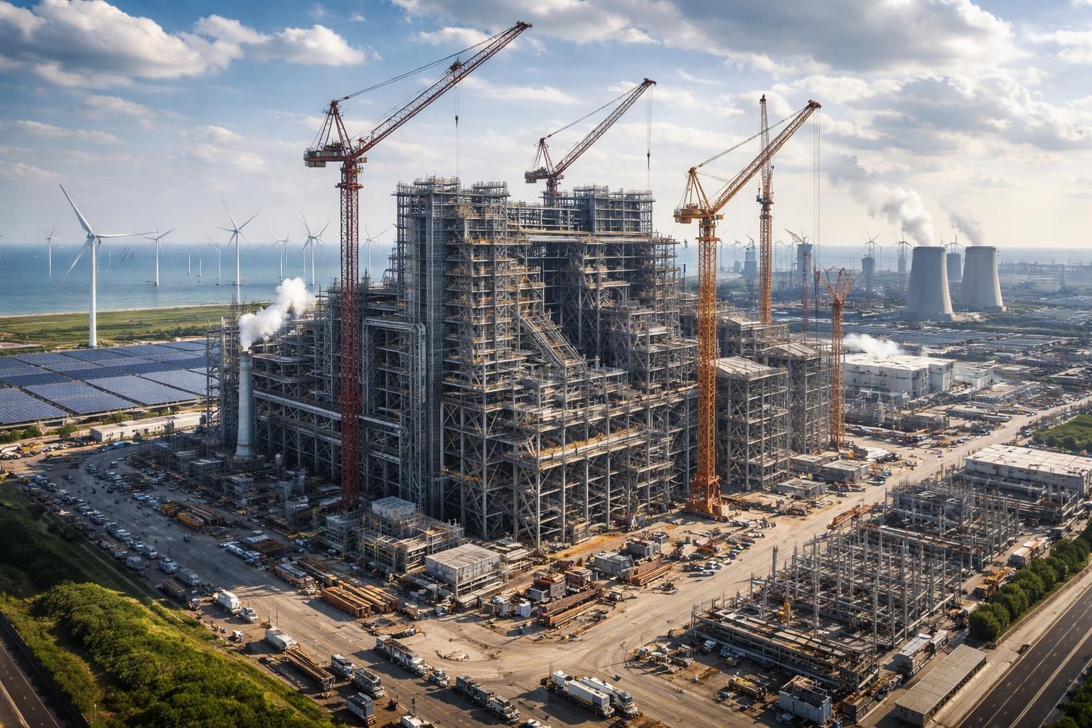 une entreprise taïwanaise lance la construction d'une usine géante de batteries à dunkerque, un projet ambitieux évalué à 5,2 milliards d'euros, visant à renforcer la production énergétique en france.