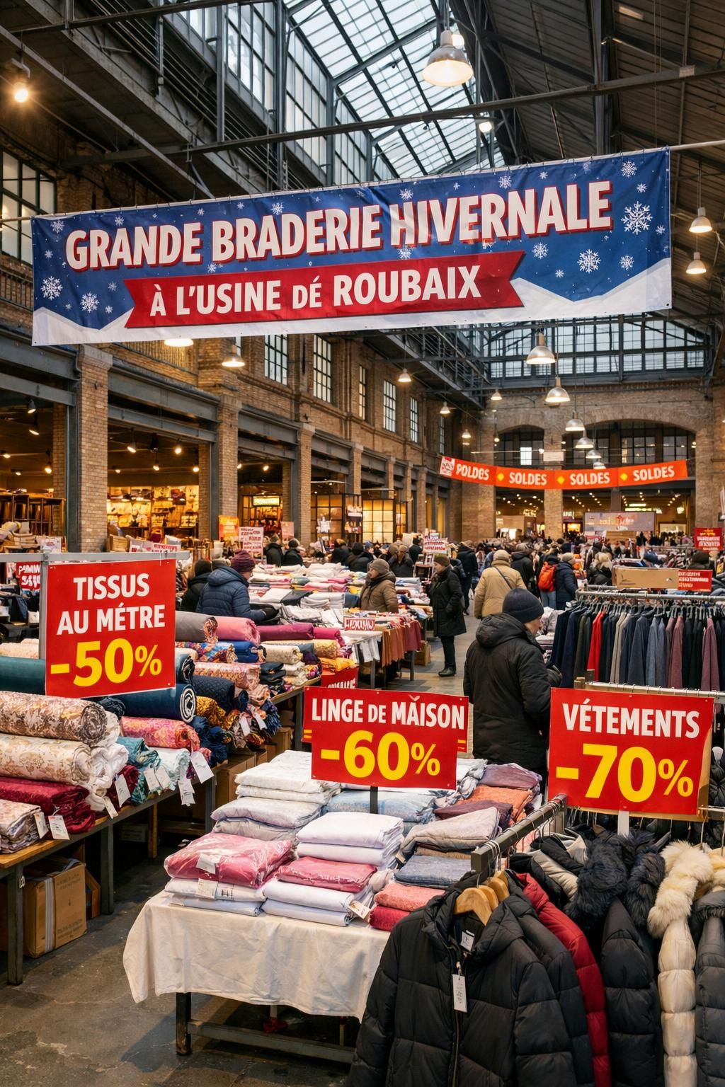 découvrez la grande braderie hivernale et le marché aux étoffes à l’usine de roubaix : des offres exceptionnelles sur des tissus de qualité, idéales pour vos projets créatifs cet hiver.