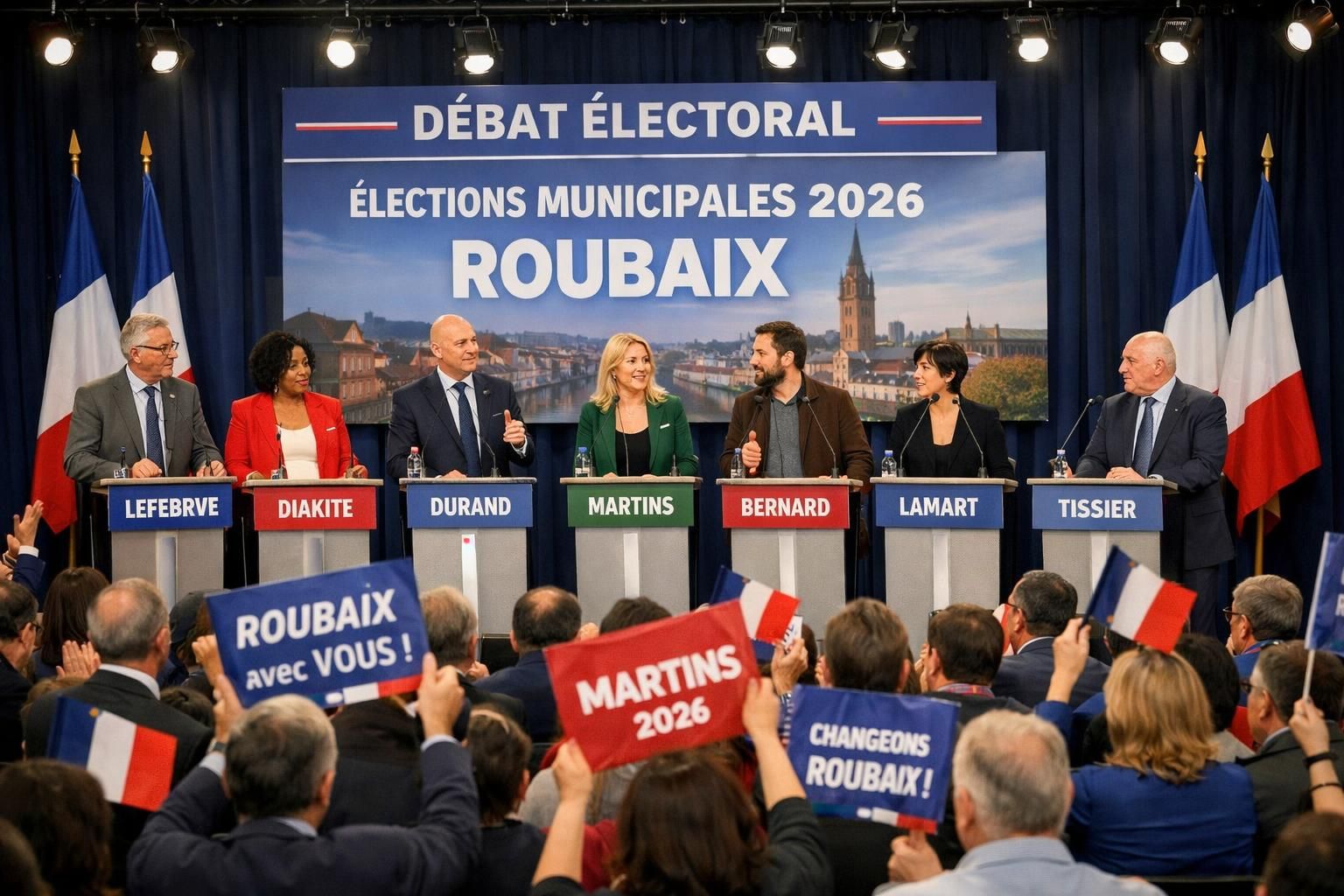 municipales 2026 à roubaix : découvrez les profils et projets des sept candidats en lice pour le poste de maire.