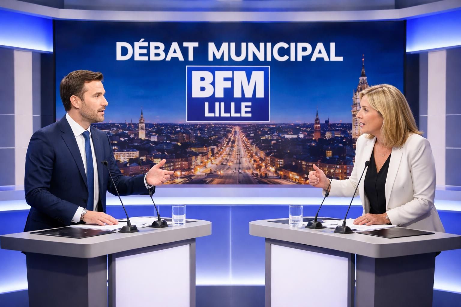 lors des municipales à roubaix, david guiraud critique sur bfm lille la domiciliation de karim amrouni à lille, soulevant des questions sur la légitimité et la transparence des candidats.