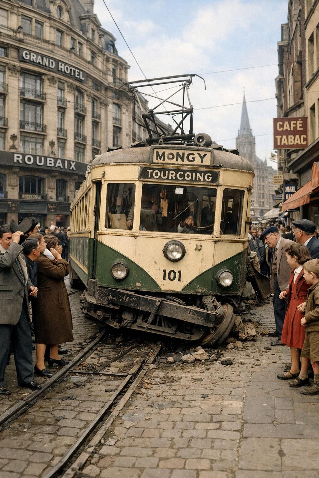 découvrez l'histoire étonnante de roubaix avec l'incident du mongy qui a déraillé en plein centre-ville, un événement miraculeux sans victime à déplorer.