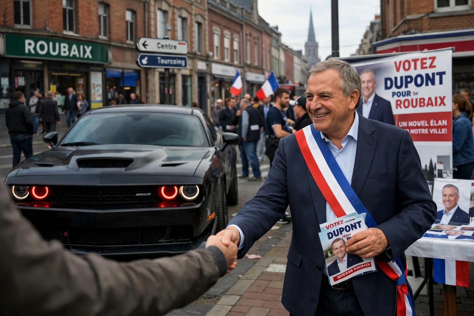 à roubaix, un automobiliste met en danger le maire sortant en tentant de le percuter lors d'un incident préoccupant.