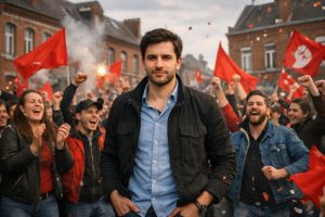 découvrez comment david guiraud, candidat la france insoumise, domine les élections à roubaix avec un avantage significatif, illustré par la métaphore « on mène 4-0 à la mi-temps ».