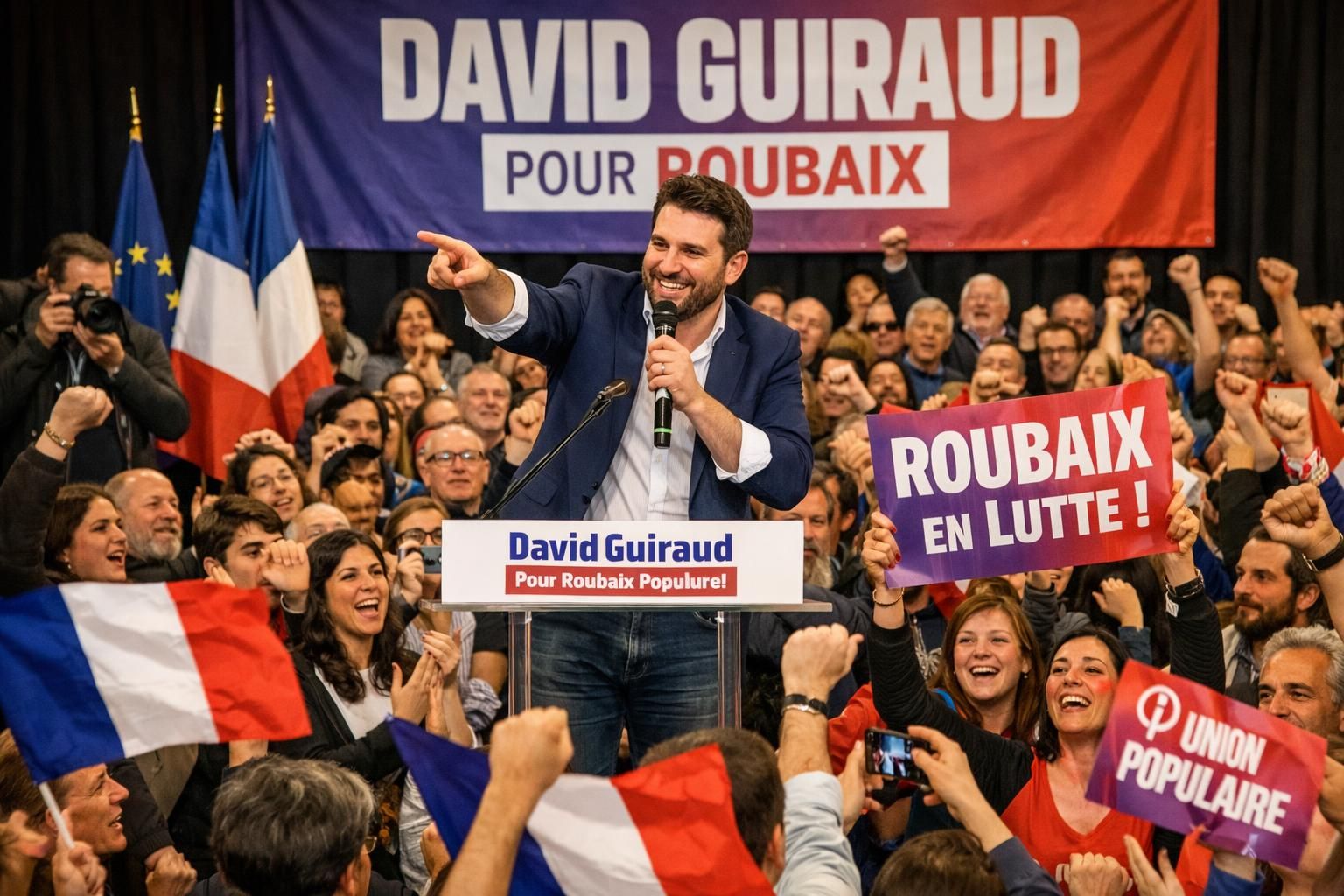 découvrez l'interview exclusive de david guiraud, candidat lfi à roubaix, qui déclare : « on mène 4-0 à la mi-temps », illustrant sa dynamique politique en tête dans la ville.