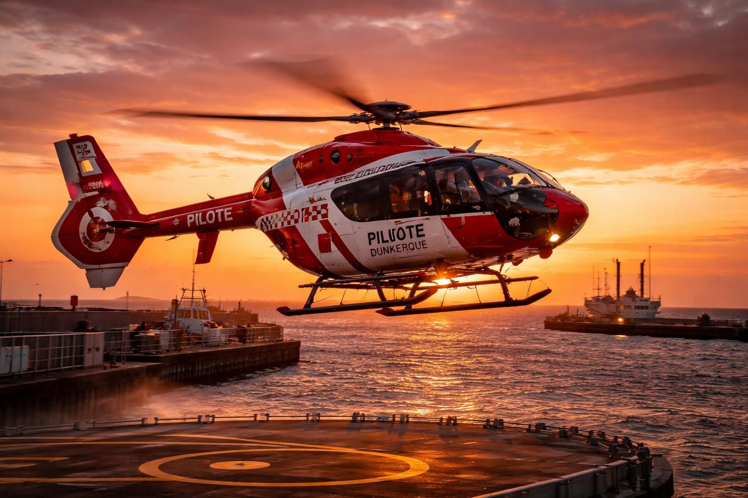 dunkerque fête l'arrivée de son nouvel hélicoptère à la station de pilotage, renforçant la sécurité et les opérations aériennes locales.