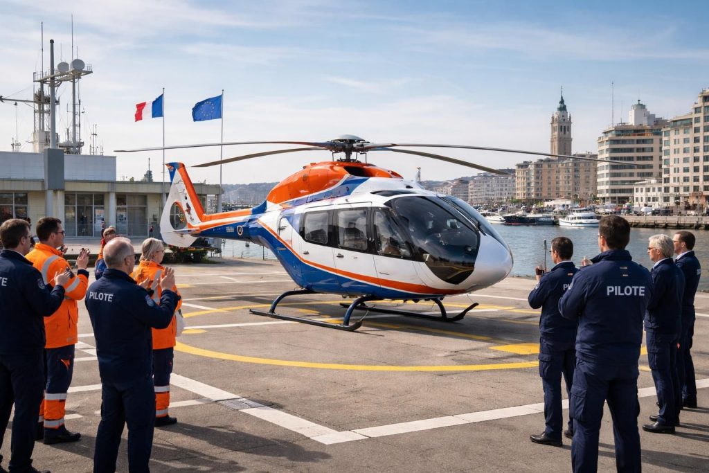 dunkerque fête l'arrivée de son nouvel hélicoptère à la station de pilotage, renforçant la sécurité et les missions aériennes dans la région.
