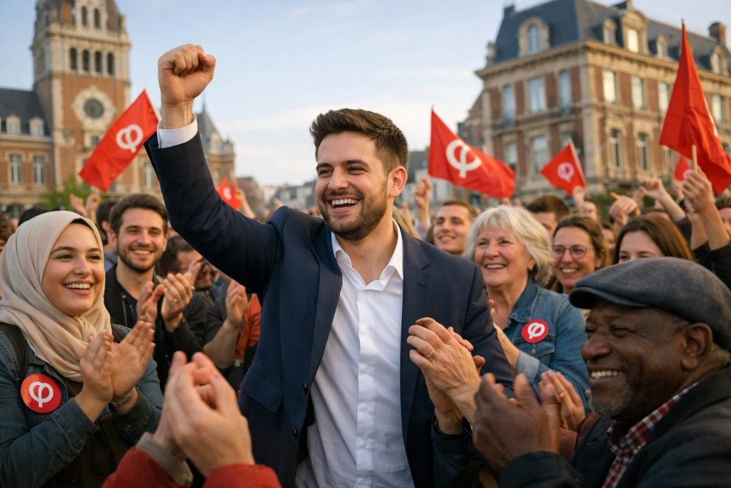 lors des municipales 2026 à roubaix, david guiraud, député lfi, s'impose largement, marquant une forte avancée politique dans la ville.