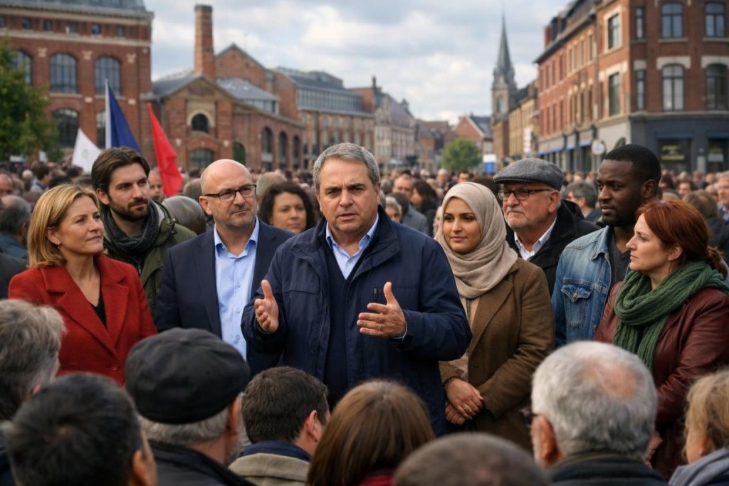 municipales 2026 à roubaix : xavier bertrand rassemble ses soutiens pour former un front uni face à david guiraud et la france insoumise (lfi), dans une campagne électorale déterminante.