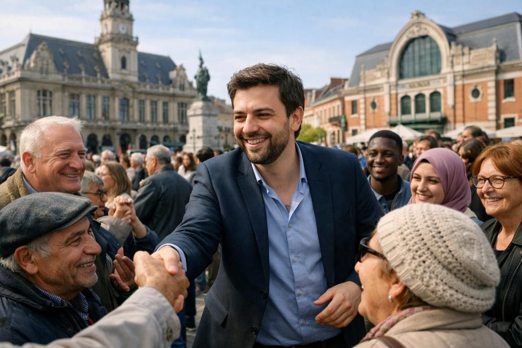 municipales à roubaix : david guiraud (lfi) en tête dès le premier tour selon un sondage récent, une avancée politique majeure dans la ville.