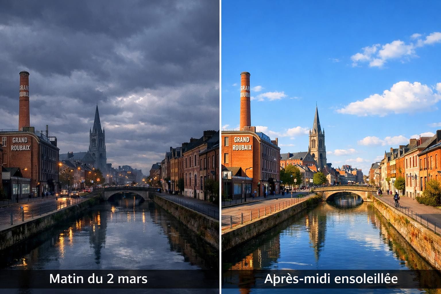 découvrez les prévisions météo détaillées pour roubaix et ses alentours le lundi 2 mars 2026, avec les températures, conditions atmosphériques et conseils pour la journée.