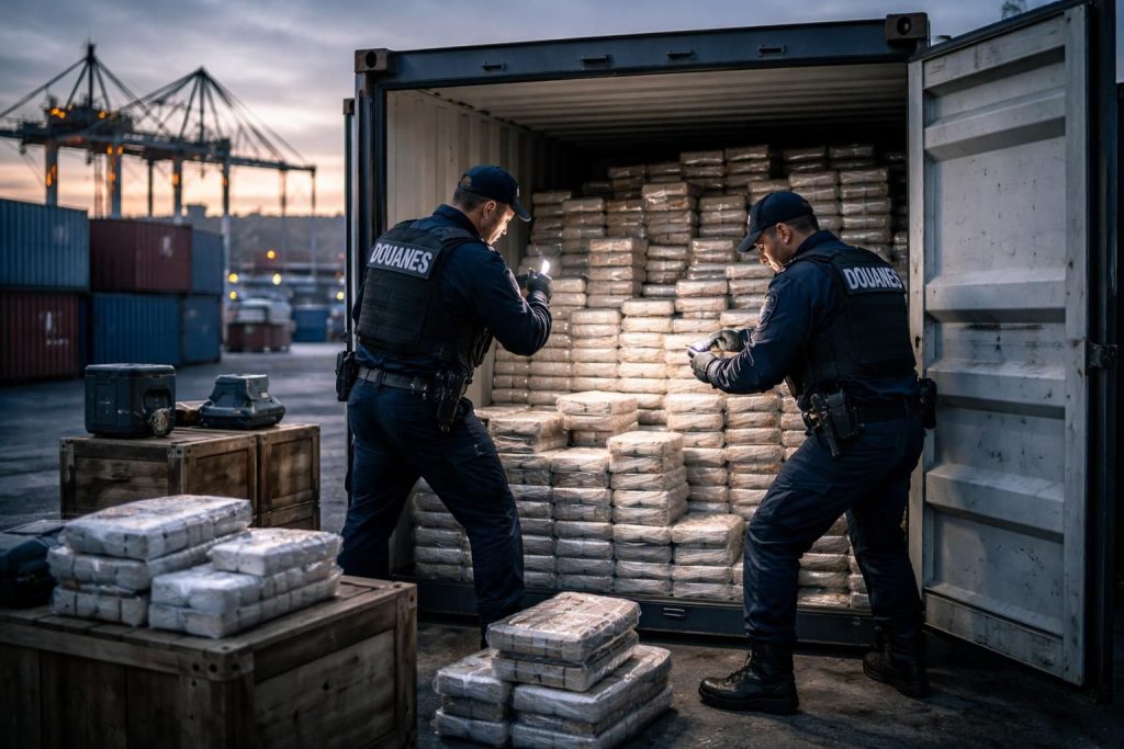 une saisie spectaculaire : les douaniers interceptent une importante quantité de cocaïne dissimulée dans des conteneurs à marchandises, renforçant la lutte contre le trafic de drogues.