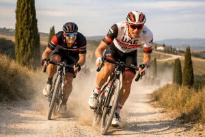 découvrez la remarquable performance de paul seixas, qui termine dauphin derrière un tadej pogacar intouchable lors de la course strade bianche.