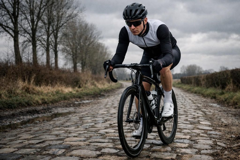 plongez dans les coulisses de tadej pogačar lors de ses deux jours intenses de reconnaissance sur les célèbres pavés de paris-roubaix, à un mois de la course légendaire.