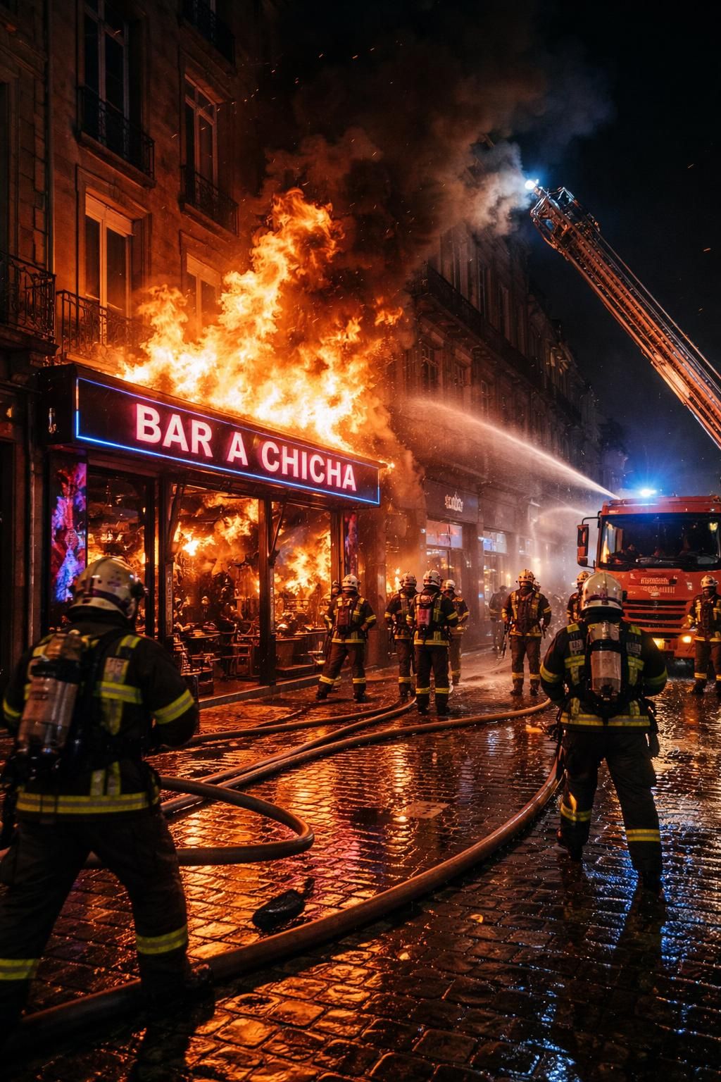 un incendie majeur ravage un bar à chicha à lille, causant l'évacuation urgente d'une centaine de personnes et déclenchant une intervention des secours.