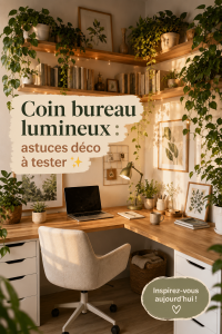 Petit bureau lumineux avec des éléments décoratifs fonctionnels