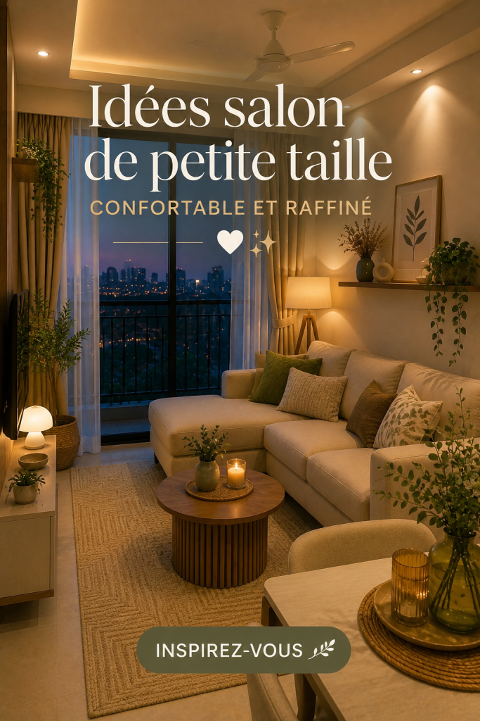 Un petit salon cosy avec des couleurs douces et des accessoires élégants