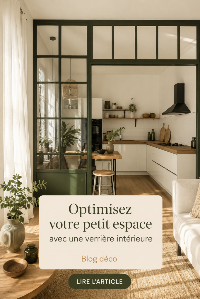 Verrière intérieure moderne qui optimise la lumière dans un petit espace
