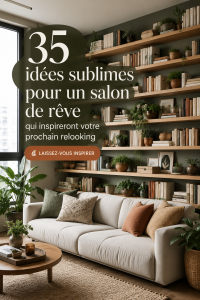 Salon moderne avec des couleurs chaudes et mobilier contemporain
