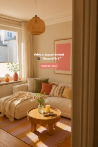 Un salon décoré avec style dans un appartement moderne.