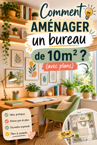 Aménagement d'un bureau fonctionnel de 10m2 avec bureau pliant et rangements optimisés