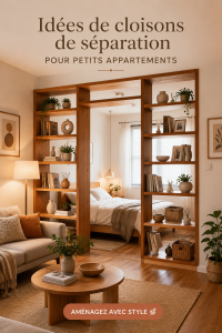 Exemple de cloison décorative dans un petit appartement moderne.