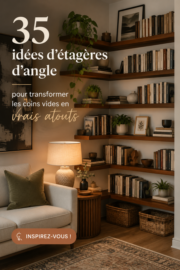Bibliothèque d'angle moderne intégrée dans un intérieur contemporain.