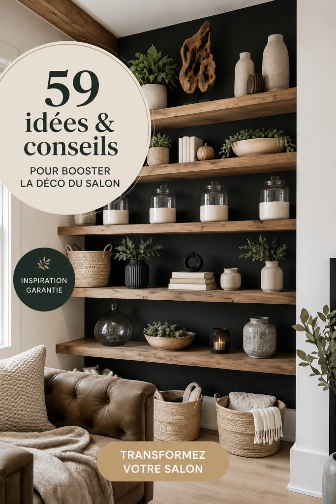 Un salon moderne avec une décoration chaleureuse et accueillante.