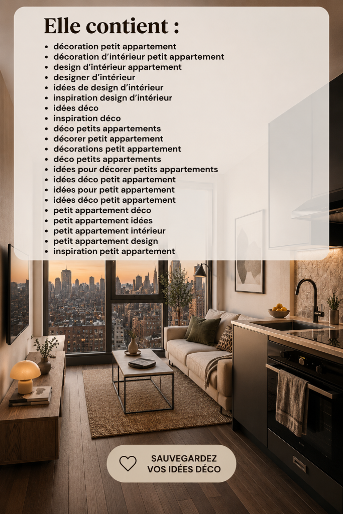 Un petit appartement joliment décoré avec des meubles fonctionnels et des couleurs claires.