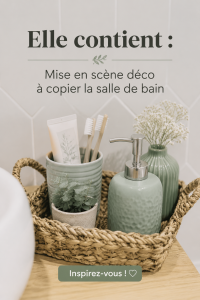 Salle de bain moderne avec un design élégant et bien décoré.