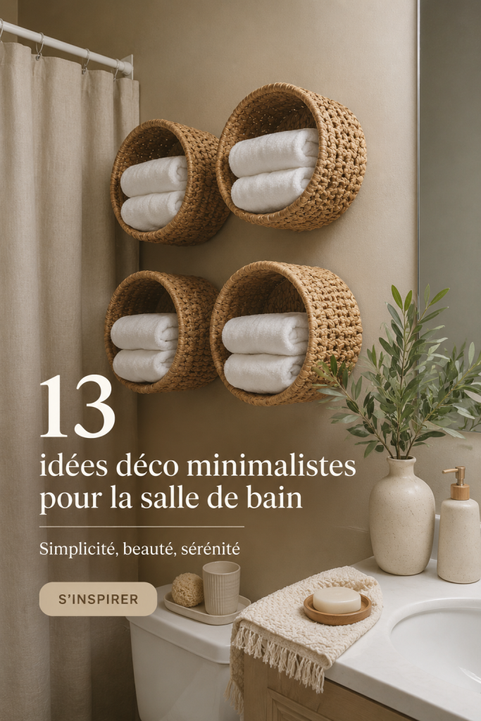Salle de bain minimaliste avec des teintes neutres et un éclairage doux
