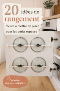 Idées de rangement dans un petit salon avec des meubles multifonctionnels.