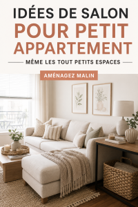 Un salon compact bien aménagé avec des meubles multifonctionnels et une décoration élégante.