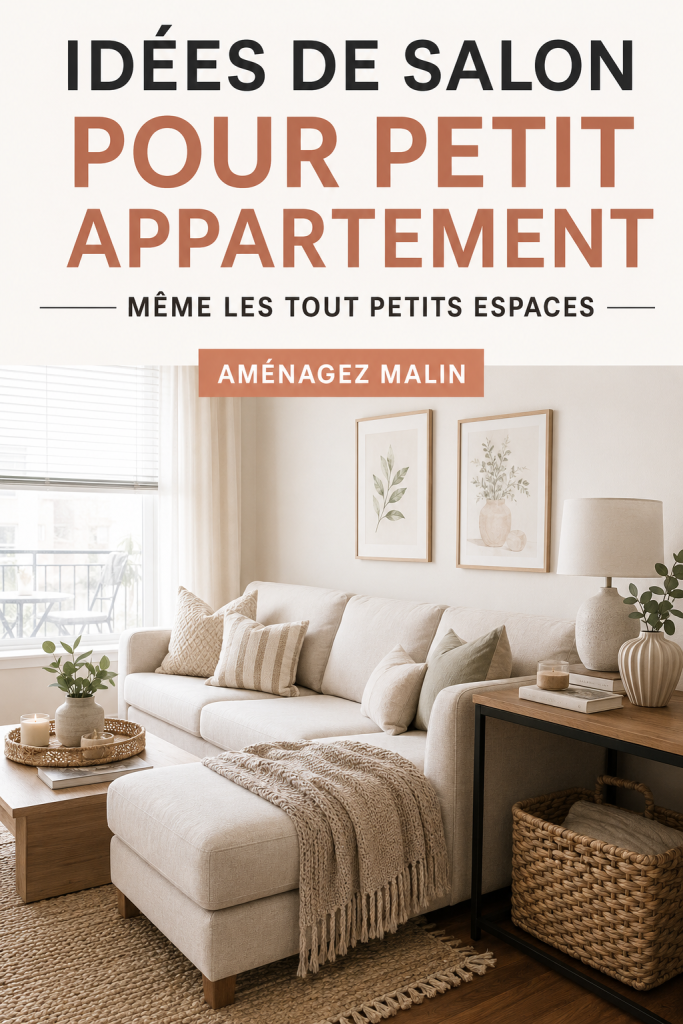 Un salon compact bien aménagé avec des meubles multifonctionnels et une décoration élégante.