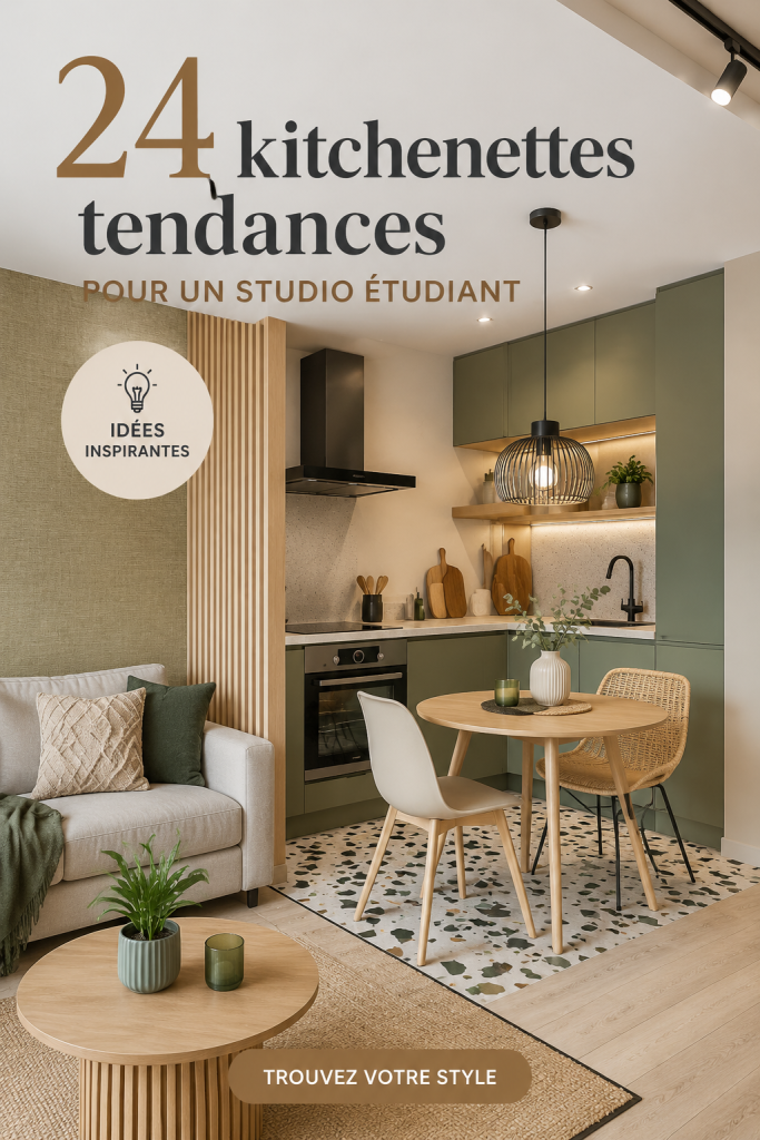 Une kitchenette moderne et fonctionnelle dans un petit studio étudiant