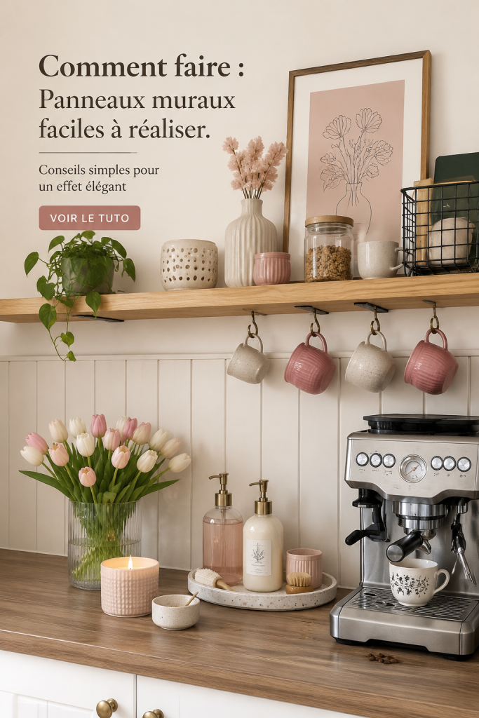 Panneaux muraux en bois installés dans un salon moderne, créant un ambiance chaleureuse.