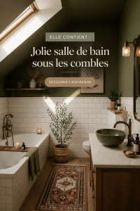 Salle de bain élégante et moderne sous les combles, bien aménagée.