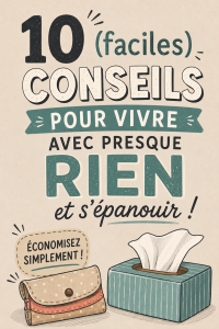Femme souriante consultant des astuces pour économiser de l'argent au quotidien.