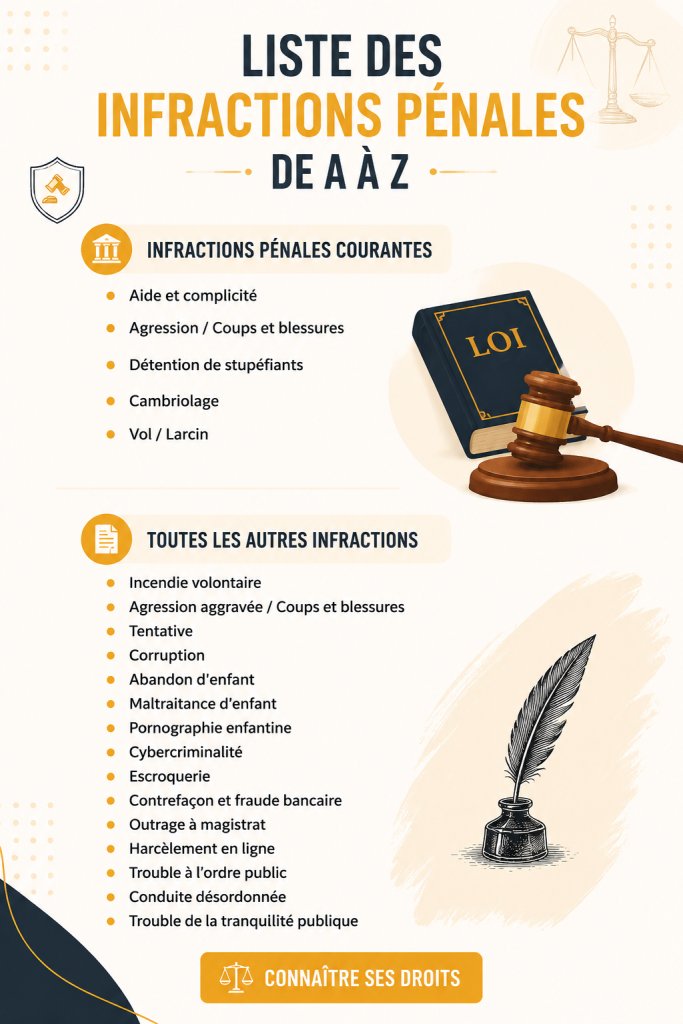 Image illustrant un guide sur les accusations criminelles de A à Z.