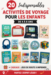 Enfants riant et jouant avec des jeux de voyage dans une voiture