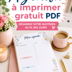 Agenda à imprimer gratuit en PDF sur un bureau